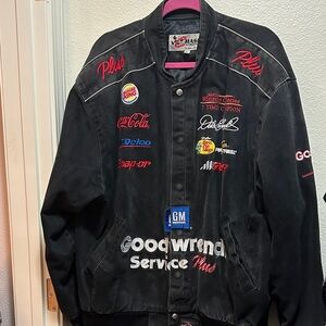 Vintage Chase Authentics Black and Red Racing Bomber Jacket